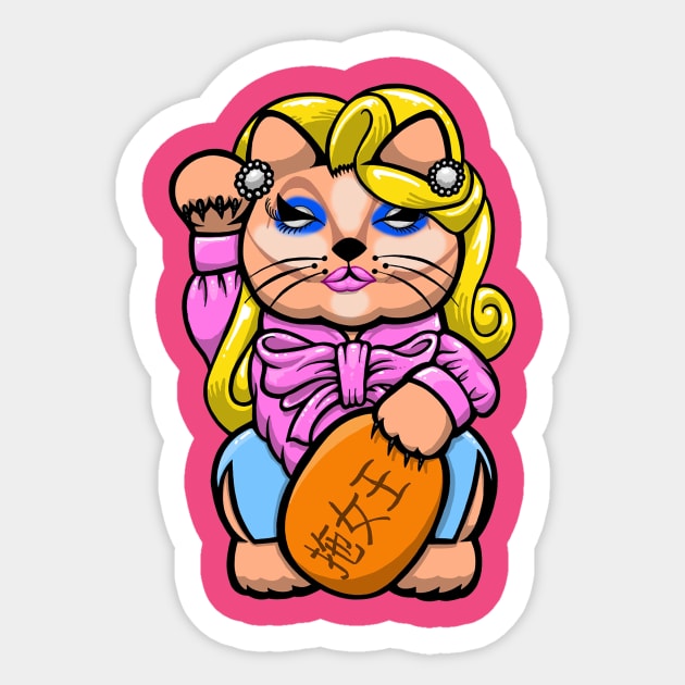 trixie Mattel lucky cat Sticker by yayzus